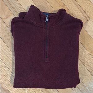 I of Men's Burgundy Half-Zip Sweater, size medium